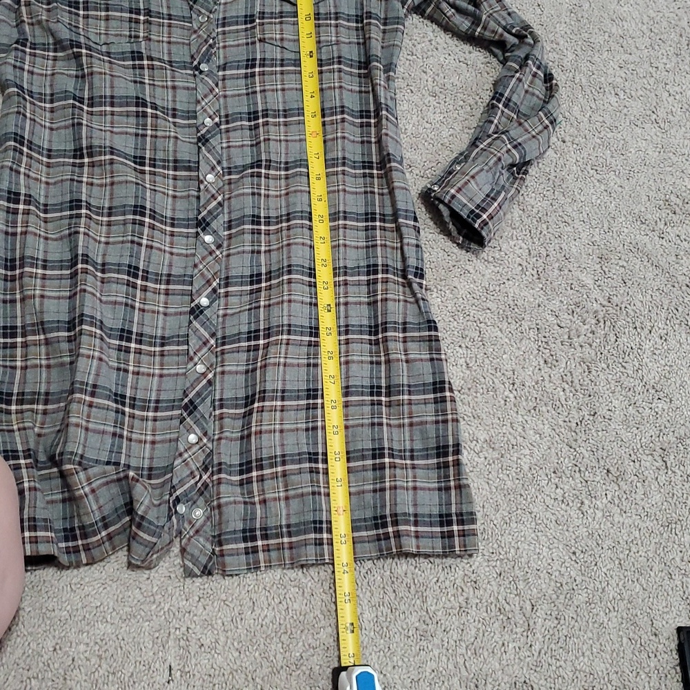 Johnny Was 3J Workshop Flannel Embroidered Tunic With Pearl Snap Buttons Size S - Picture 16 of 16